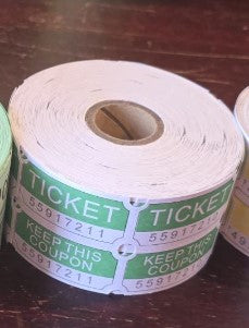 50/50 Green and white tickets 3 pcs $5