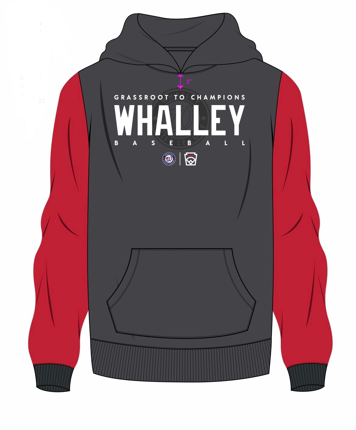 Adult Grey and Red Dri-Fit Hoodie