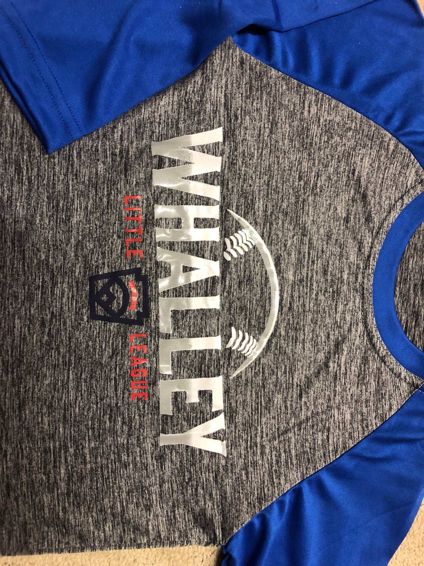 Youth 3/4 Sleeve Blue and Grey Dri-Fit T-Shirt